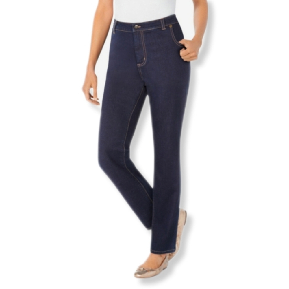 Woman Within Plus Size straight leg Denim jeans- Indigo - Picture 1 of 7